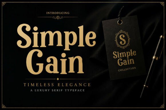 Simple Gain: A Bold Vintage Display Font That Stands Out