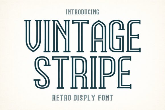 Vintage Stripe Display Font for Handmade Creators